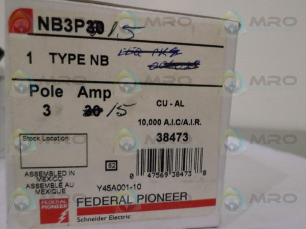 FEDERAL PIONEER NB315 CIRCUIT BREAKER 15A NSMP