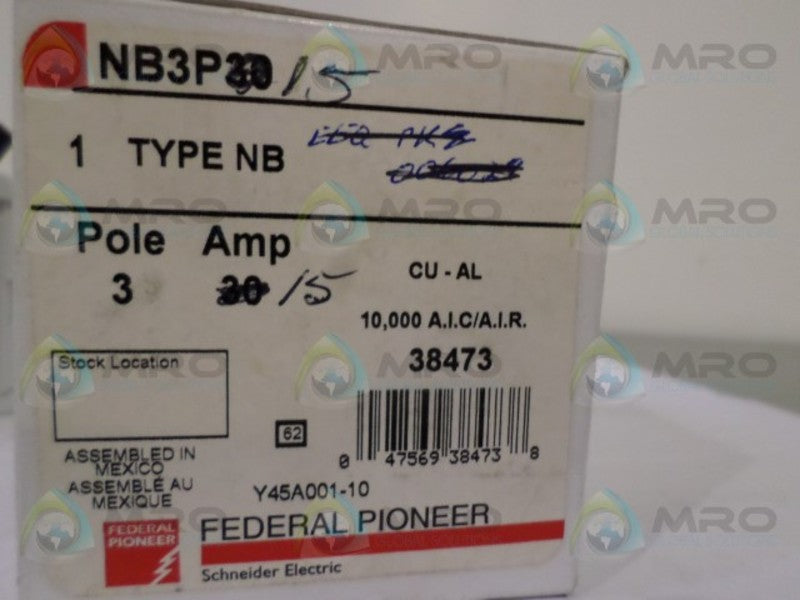 FEDERAL PIONEER NB315 CIRCUIT BREAKER 15A NSMP