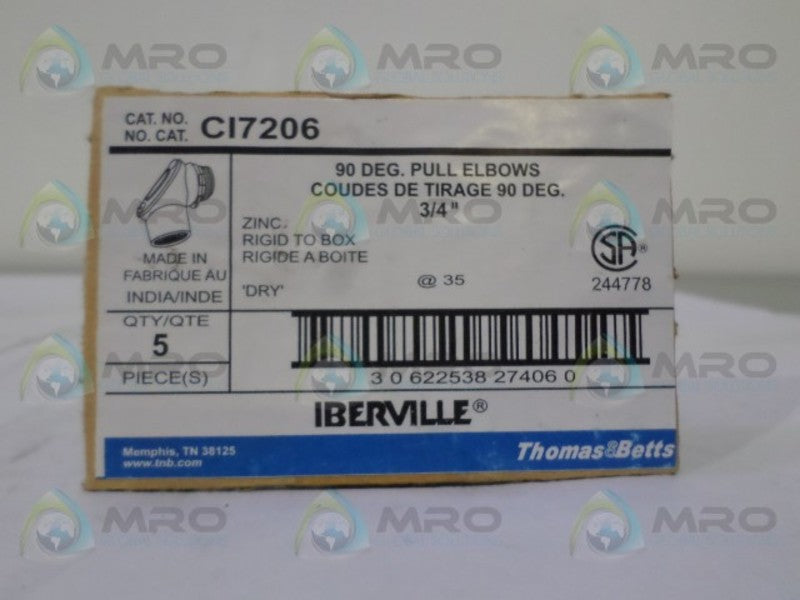 THOMAS & BETTS CI7206 90 DEGREE PULL ELBOWS 3/4" NSNP