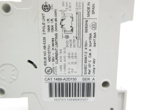 ALLEN BRADLEY 1489-A2D150 SER. A 277V 15A NSNP