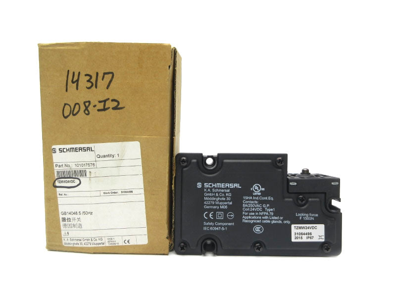 SCHMERSAL 101017576 TZMW24VDC 24VDC 8A NSMP