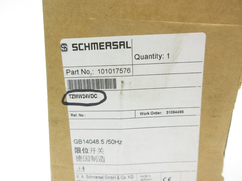 SCHMERSAL 101017576 TZMW24VDC 24VDC 8A NSMP