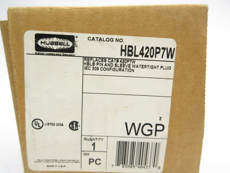 HUBBELL HBL420P7W 480VAC 20A NSMP
