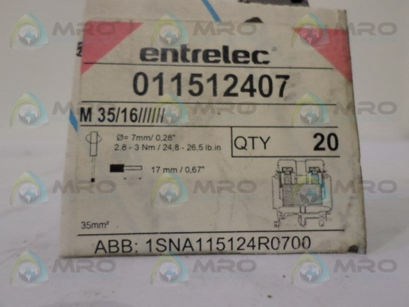 ENTRELEC 011512407 TERMINAL BLOCK  NSNP