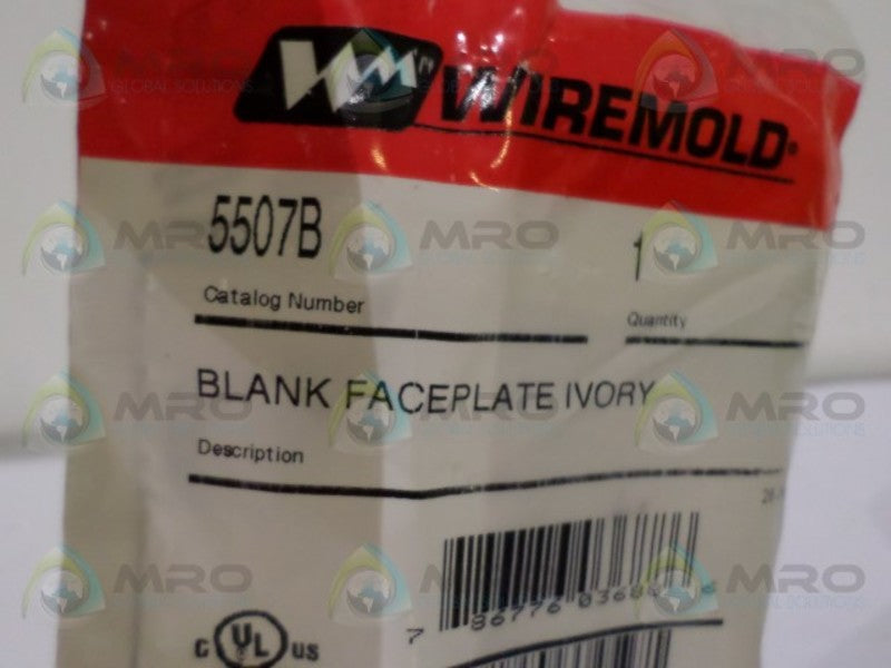 WIREMOLD 5507B BLANK FACEPLATE IVORY NSNP