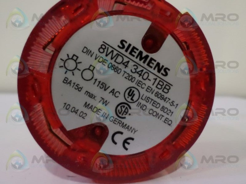 SIEMENS 8WD4-340-1BB RED FLASHING SIGNAL COLUMN NSNP