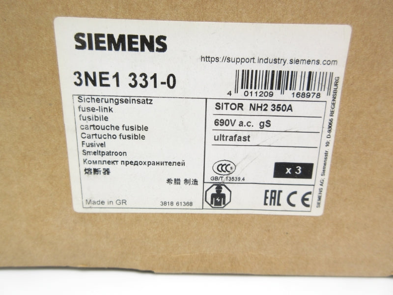 SIEMENS 3NE1331-0 690VAC 350A (PKG OF 3) NSMP