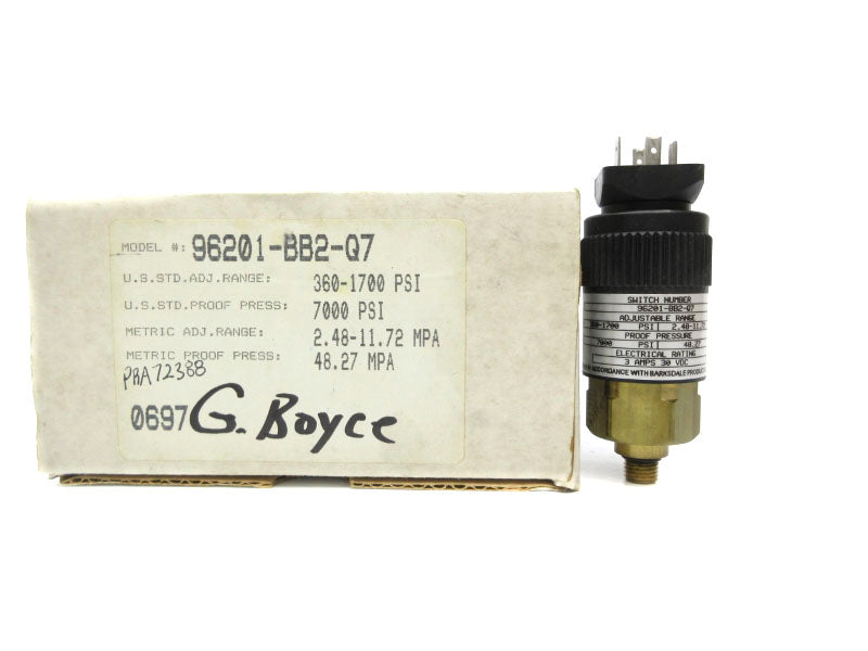 BARKSDALE 96201-BB2-Q7 30VDC 3A 7000PSI NSMP