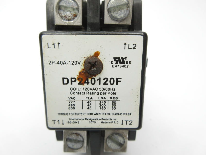 INTERNATIONAL REFRIGERATION PRODUCTS DP240120F 120VAC 40A (AS PICTURED) NSNP