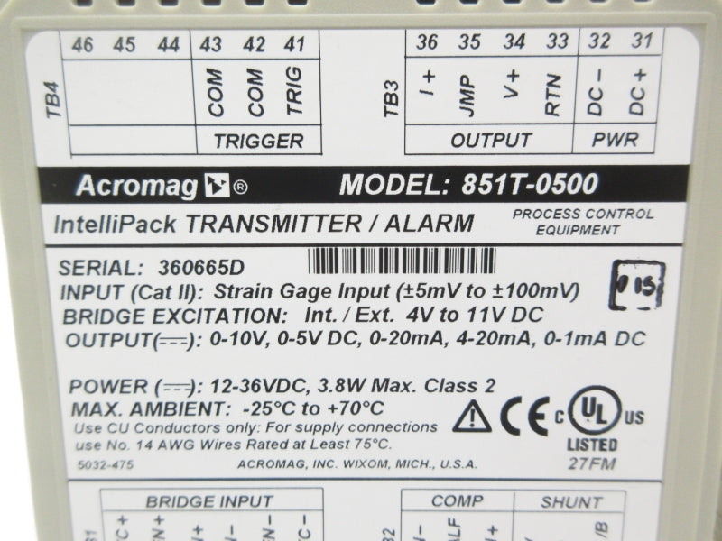 ACROMAG 851T-0500 4-11VDC NSNP