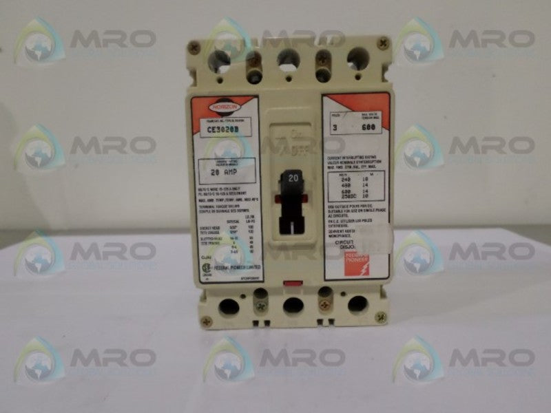 FEDERAL PIONEER CE3020B CIRCUIT BREAKER 20A NSNP