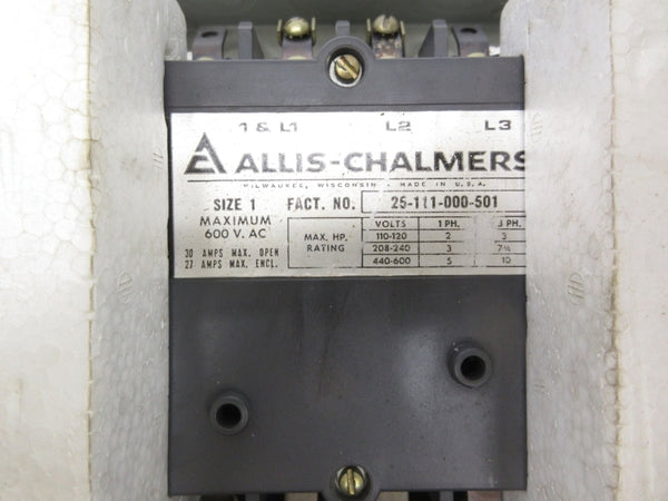 ALLIS CHALMERS 25-111-000-501 600VAC 30A UNMP