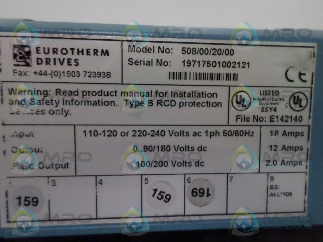 EUROTHERM DRIVES 508/00/20/00 DRIVE OUTPUT *NEW NO BOX*