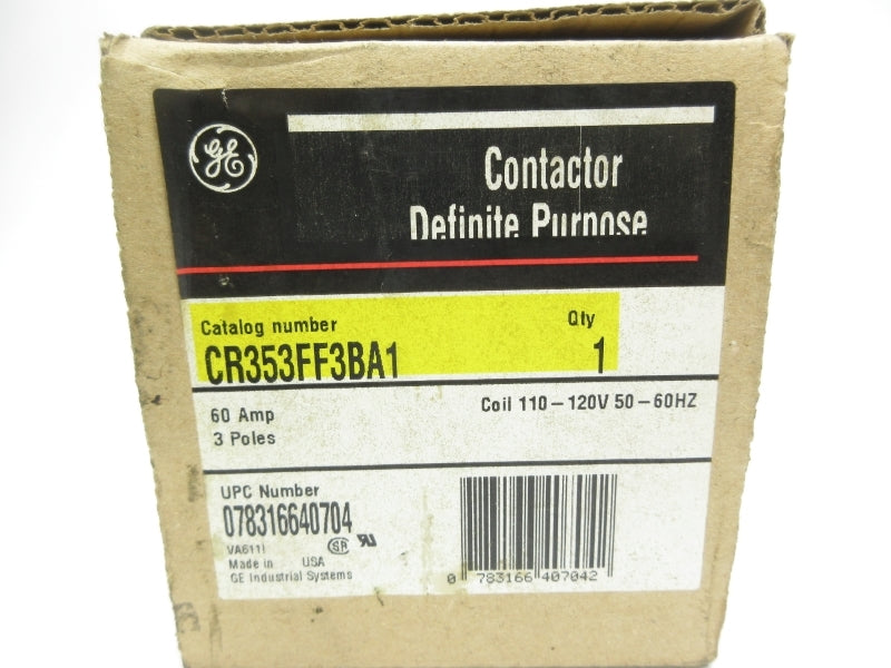 GENERAL ELECTRIC CR353FF3BA1 SER. A 110-120V 60A NSMP