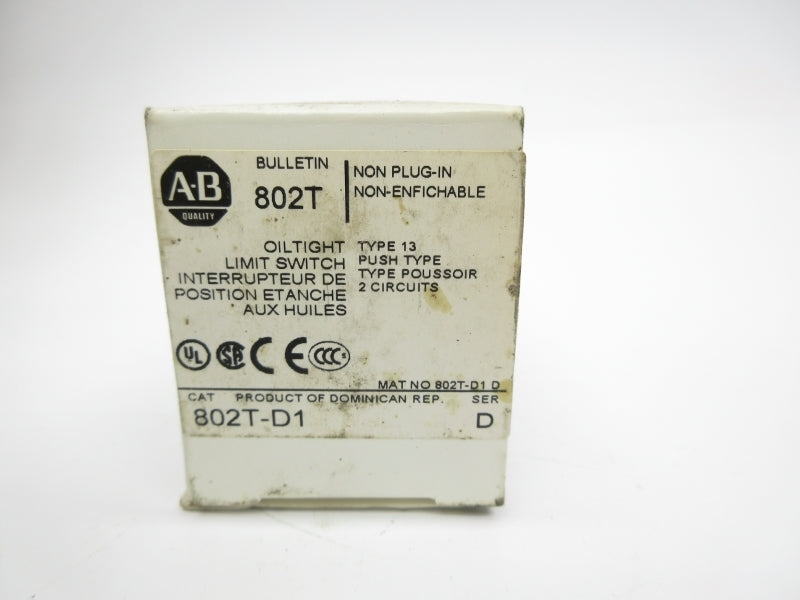 ALLEN BRADLEY 802T-D1 SER. D 120-600VAC 60A (WH) NSMP