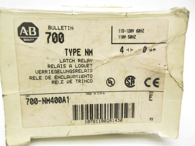 ALLEN BRADLEY 700-NM400A1 SER. E 110/115-120V 60A (WH) NSMP