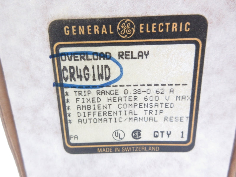 GENERAL ELECTRIC CR4G1WD 600V 0.38-0.62A NSMP