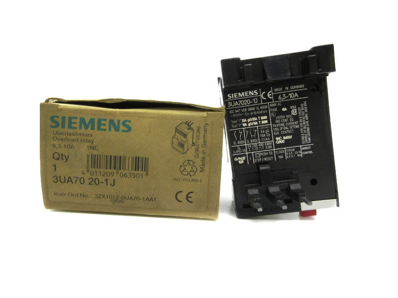 SIEMENS 3UA7020-1J 600VAC 6.3-10A NSMP