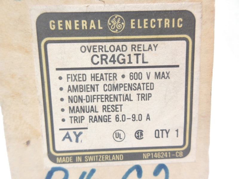 GENERAL ELECTRIC CR4G1TL 600V 6.0-9.0A NSMP