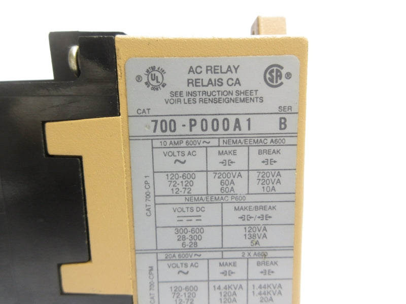 ALLEN BRADLEY 700-P000A1 SER. B 110/115-120V 60A (AS PICTURED) NSNP