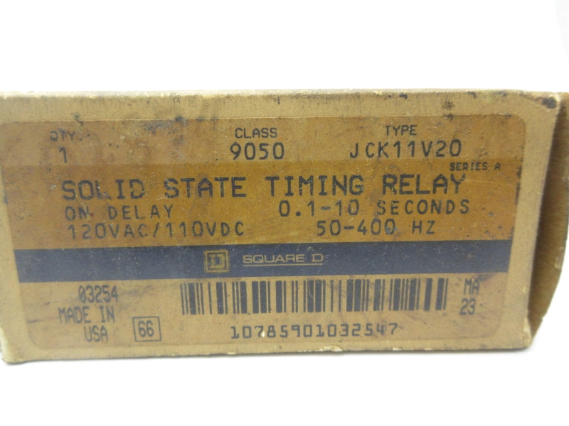 SQUARE D 9050JCK11V20 SER. A 120VAC 0.1-10S NSMP