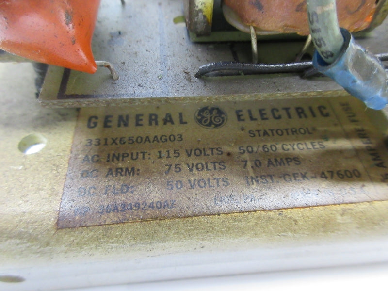 GENERAL ELECTRIC 331X650AAG03 115VAC 7.0A UNMP