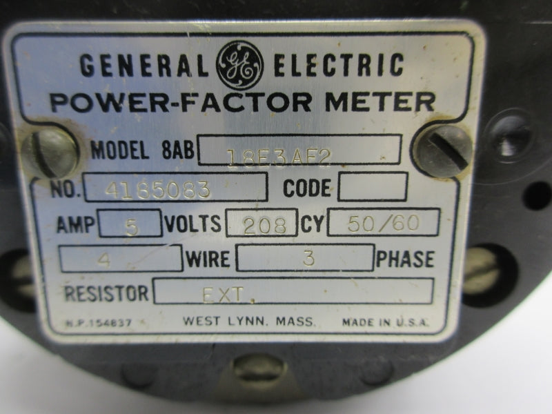 GENERAL ELECTRIC 8AB18E3AF2 208V 5A 0-1.0-0 UNMP