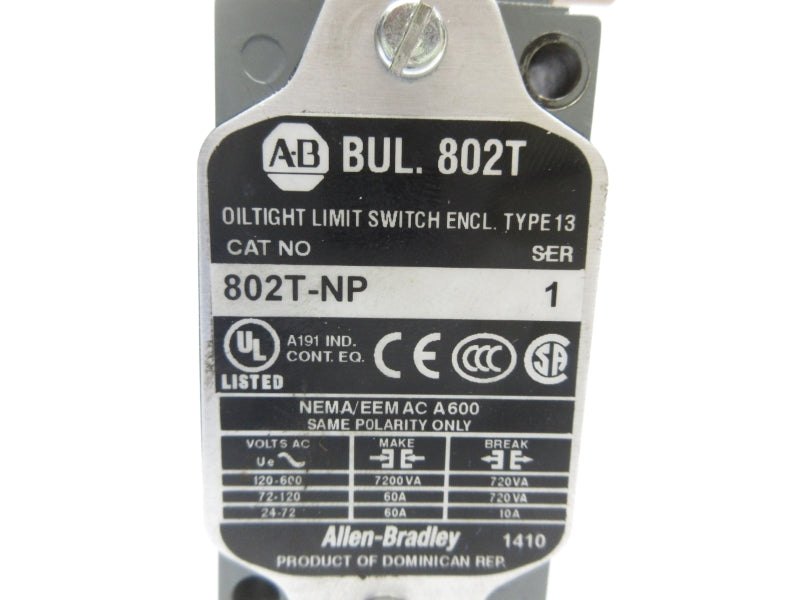 ALLEN BRADLEY 802T-NP SER. 1 120-600VAC 60A UNMP