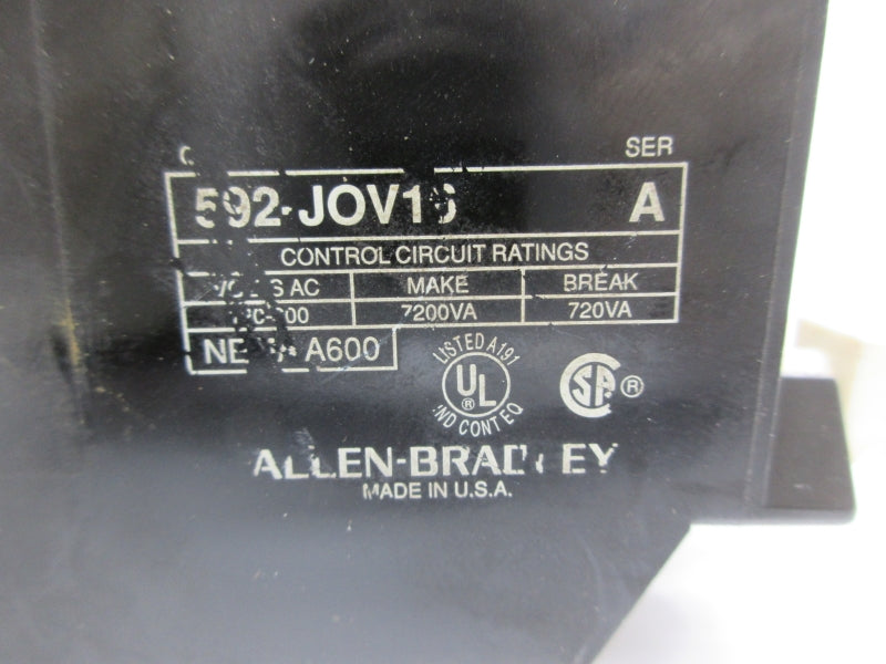 ALLEN BRADLEY 592-JOV16 SER. A 120-600VAC UNMP