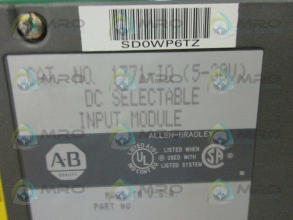 ALLEN BRADLEY 1771-IQ SELECTABLE INPUT MODULE  NSMP