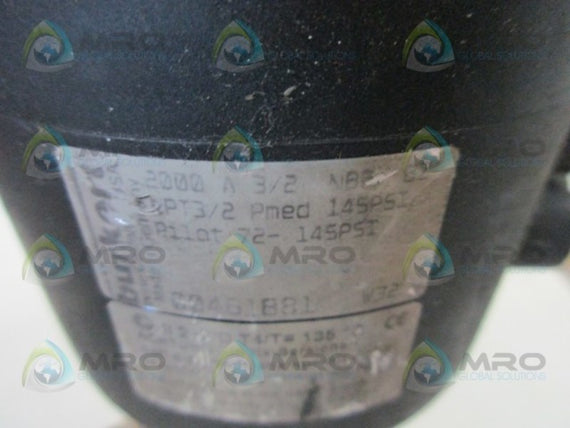BURKERT 2000 A 3/2 NBB BZ ANGLE SEAT VALVE  UNMP