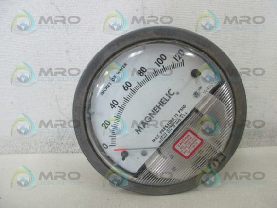 DWYER 2120 PRESSURE GAUGE 0-120 PSI  UNMP