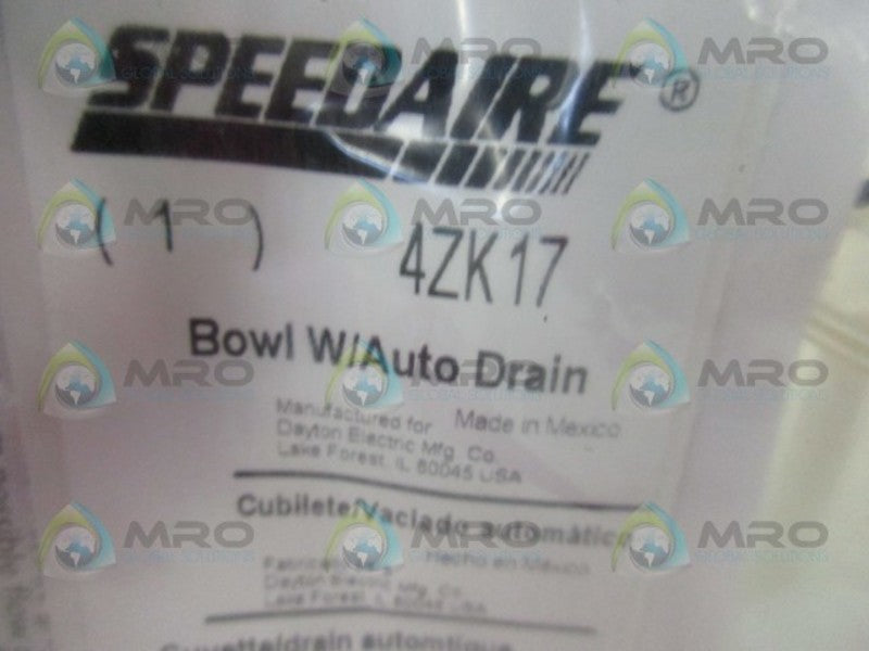 SPEEDAIRE 4ZK17 BOWL W/ AUTOR DRAIN  NSMP