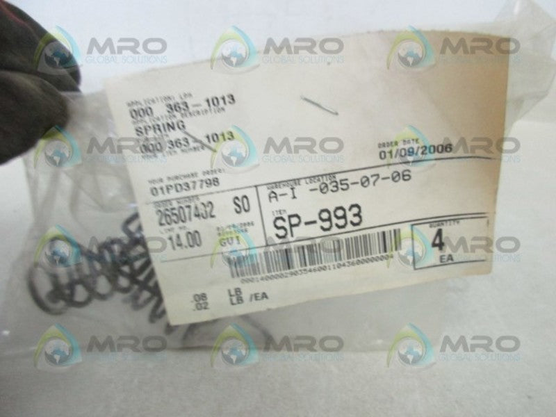 INDUSTRIAL MRO 000-363-10013 SPRING (PK OF 4) * NEW IN FACTORY BAG *