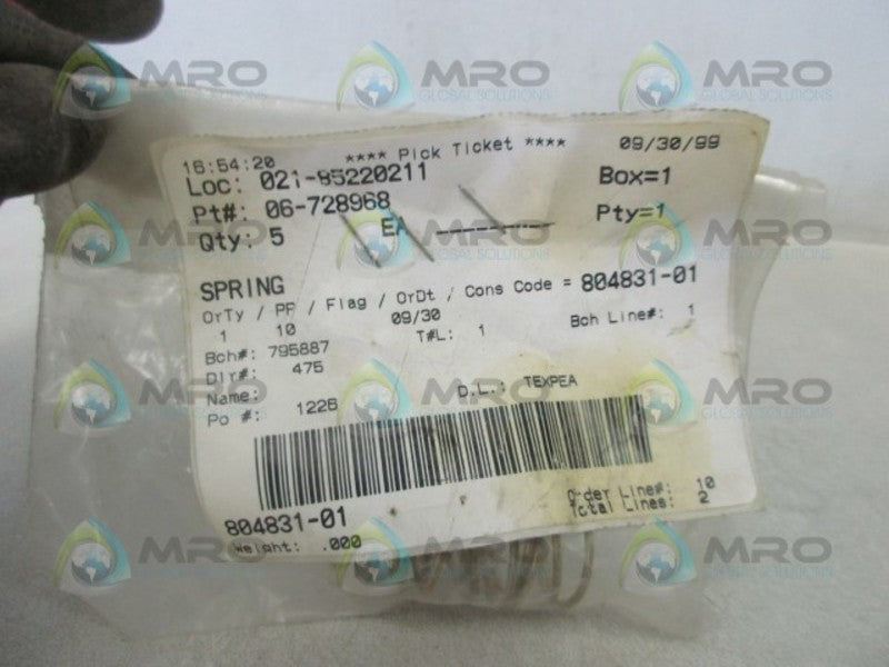 INDUSTRIAL MRO 06-728968 SPRING * NEW IN FACTORY BAG *