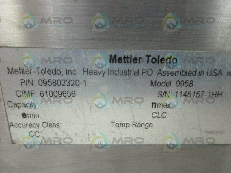 METTLER TOLEDO 095802320-1 WEIGHT MODULE SCALE  UNMP