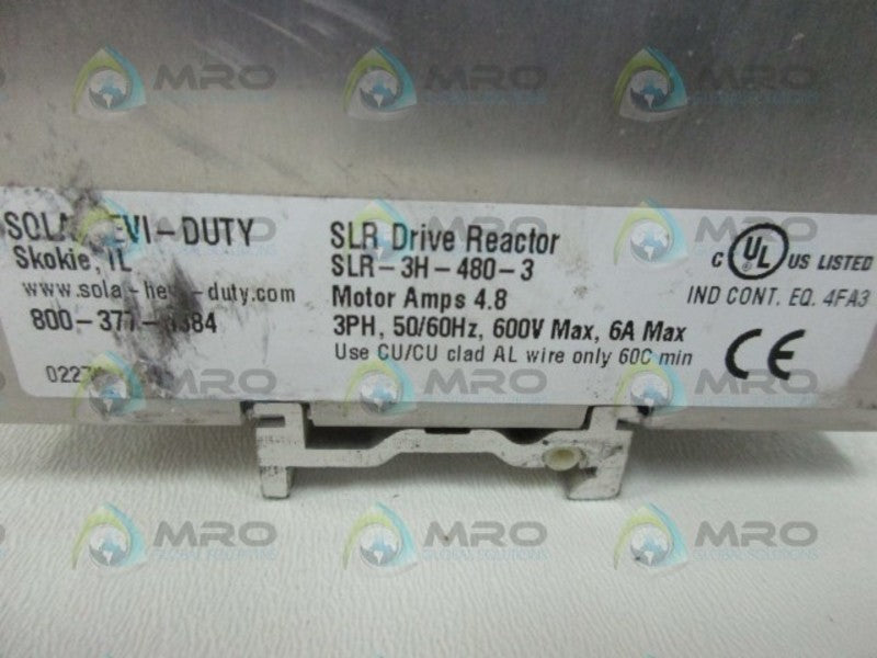 SOLA SLR-3H-480-3 LINE REACTOR  UNMP