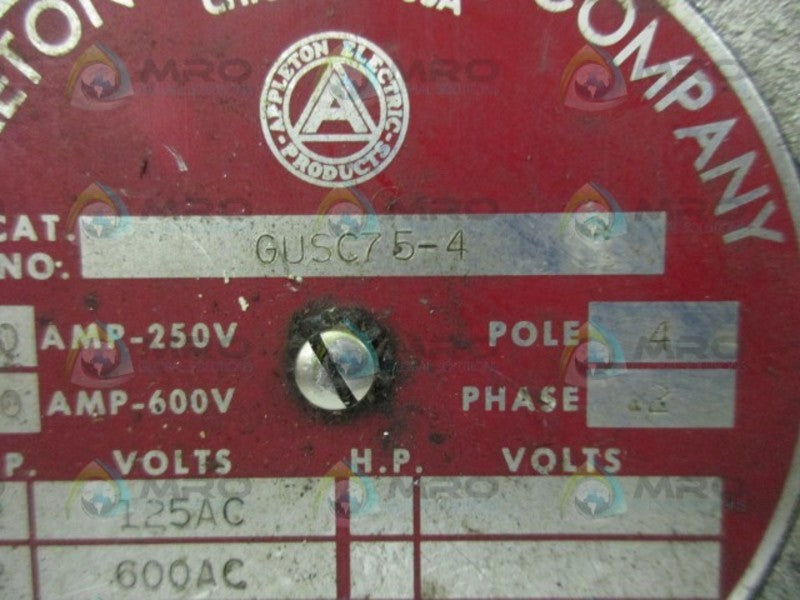 APPLETON GUSC75-4 TUMBLER SWITCH EXPLOSION PROOF  UNMP