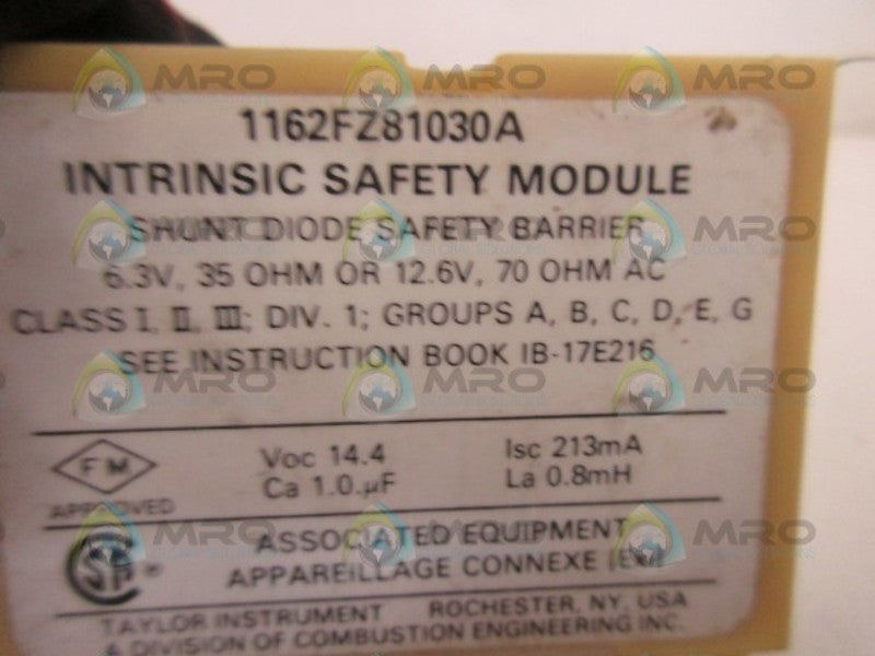 FMC 1162FZ81030A INTRINSIC SAFETY MODULE  UNMP