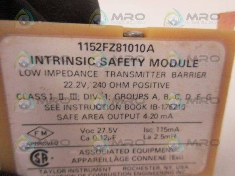 FMC 1152FZ81010A INTRINSIC SAFETY MODULE  UNMP