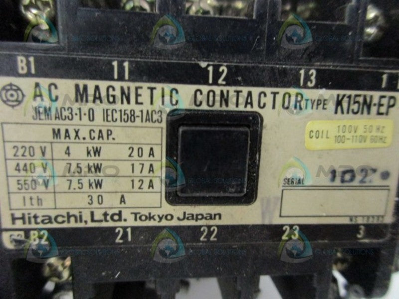 HITACHI K15N-EP MAGNETIC CONTACTOR  UNMP