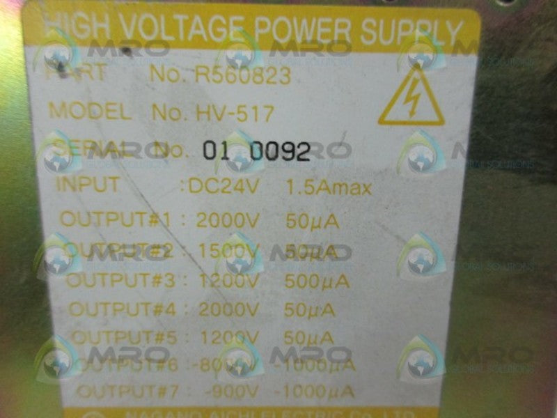 NAGANO HV-517 HIGH VOLTAGE POWER SUPPLY  UNMP