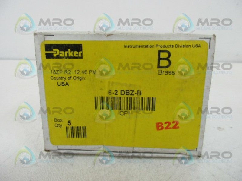 PARKER 6-2-DBZ-B CPI FITTING (BOX OF 5)  NSMP
