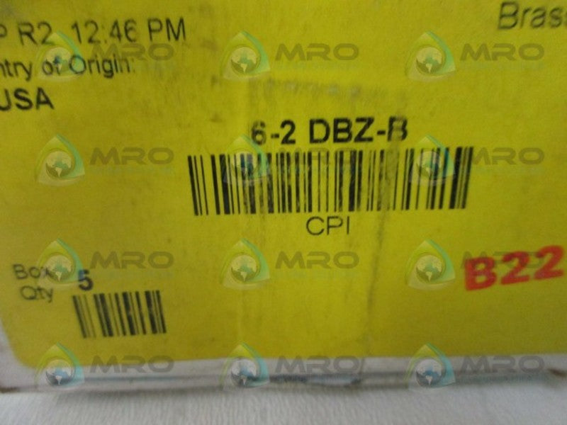 PARKER 6-2-DBZ-B CPI FITTING (BOX OF 5)  NSMP