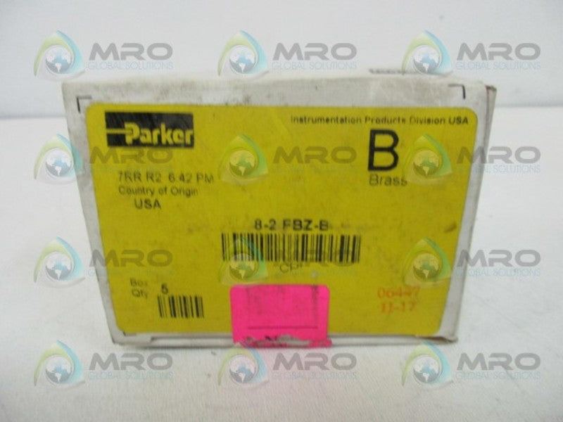 PARKER 8-2-FBZ-B CPI FITTING (BOX OF 5)  NSMP