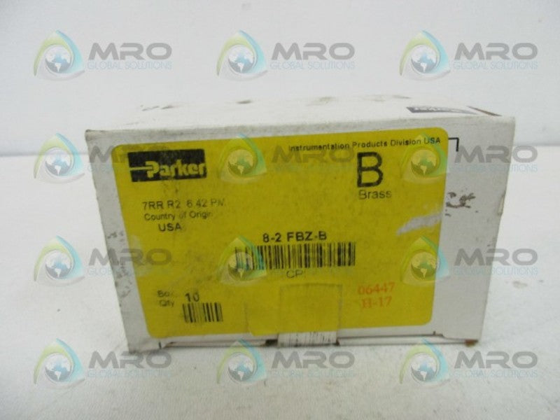 PARKER 8-2-FBZ-B CPI FITTING (BOX OF 10)  NSMP