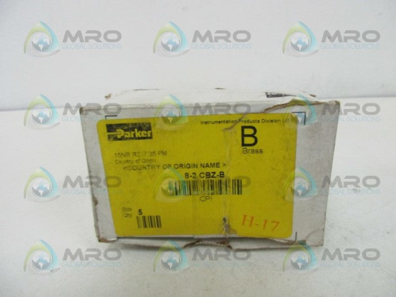 PARKER 8-2-CBZ-B CPI FITTING (BOX OF 5)  NSMP