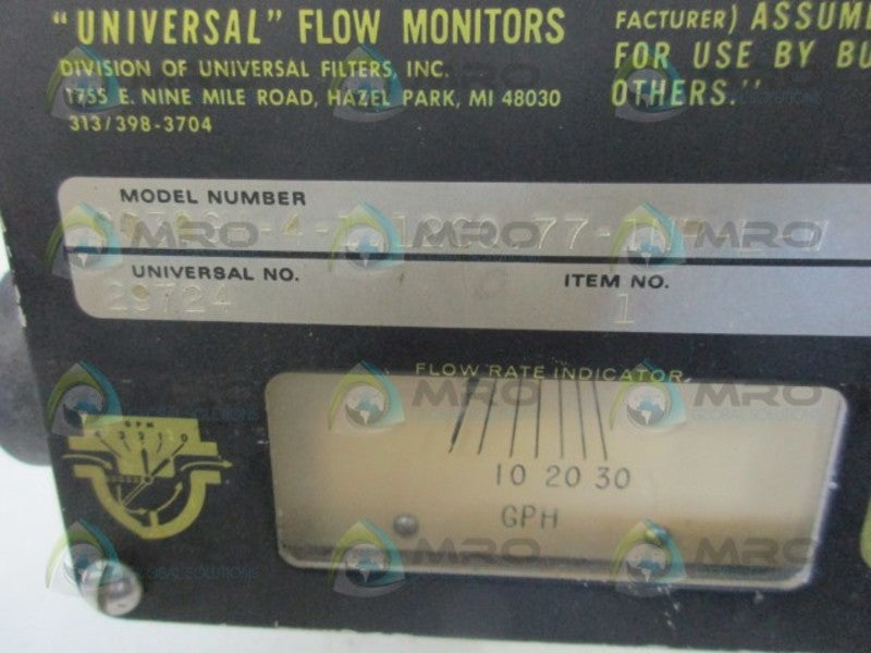 UNIVERSAL 0030GH-4-1.12C0.77-1NR-L-W FLOW MONITORS  UNMP