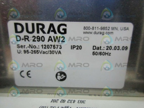 DURAG D-R-290-AW2 PANEL CONTROLER * NEW NO BOX *