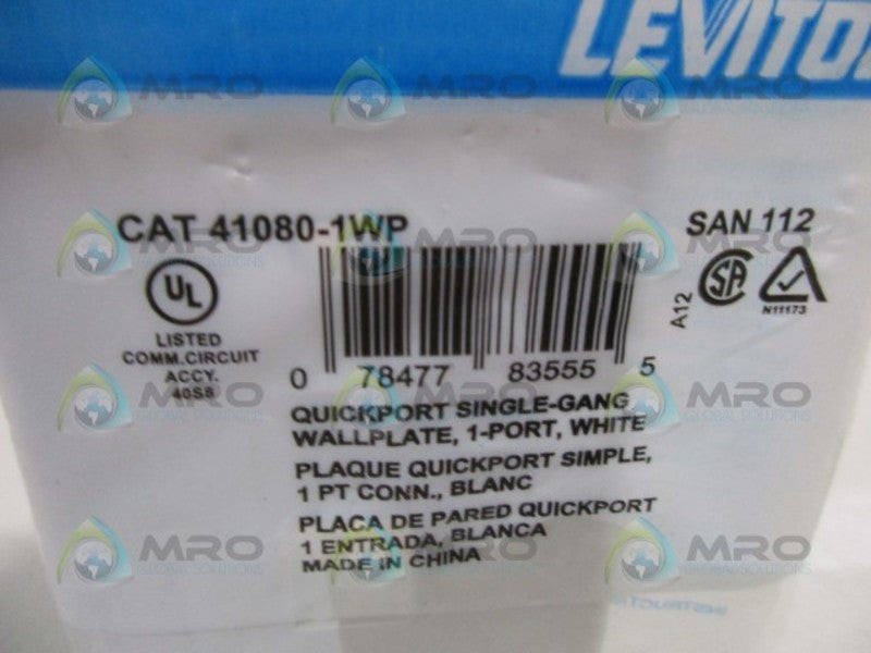 LEVITON 41080-1WP QUICKPORT WALLPLATE SINGLE  NSMP